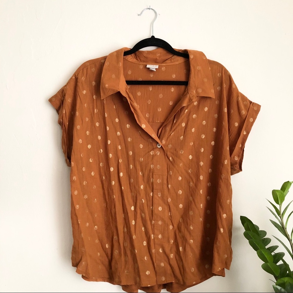 A NEW DAY Short Sleeve Rust Top